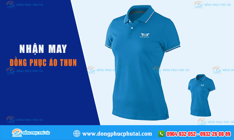 Mẫu áo thun đồng phục xanh dương 02