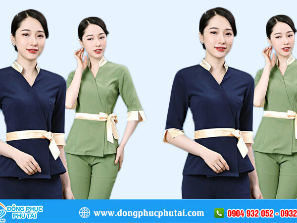 Đồng phục spa màu xanh